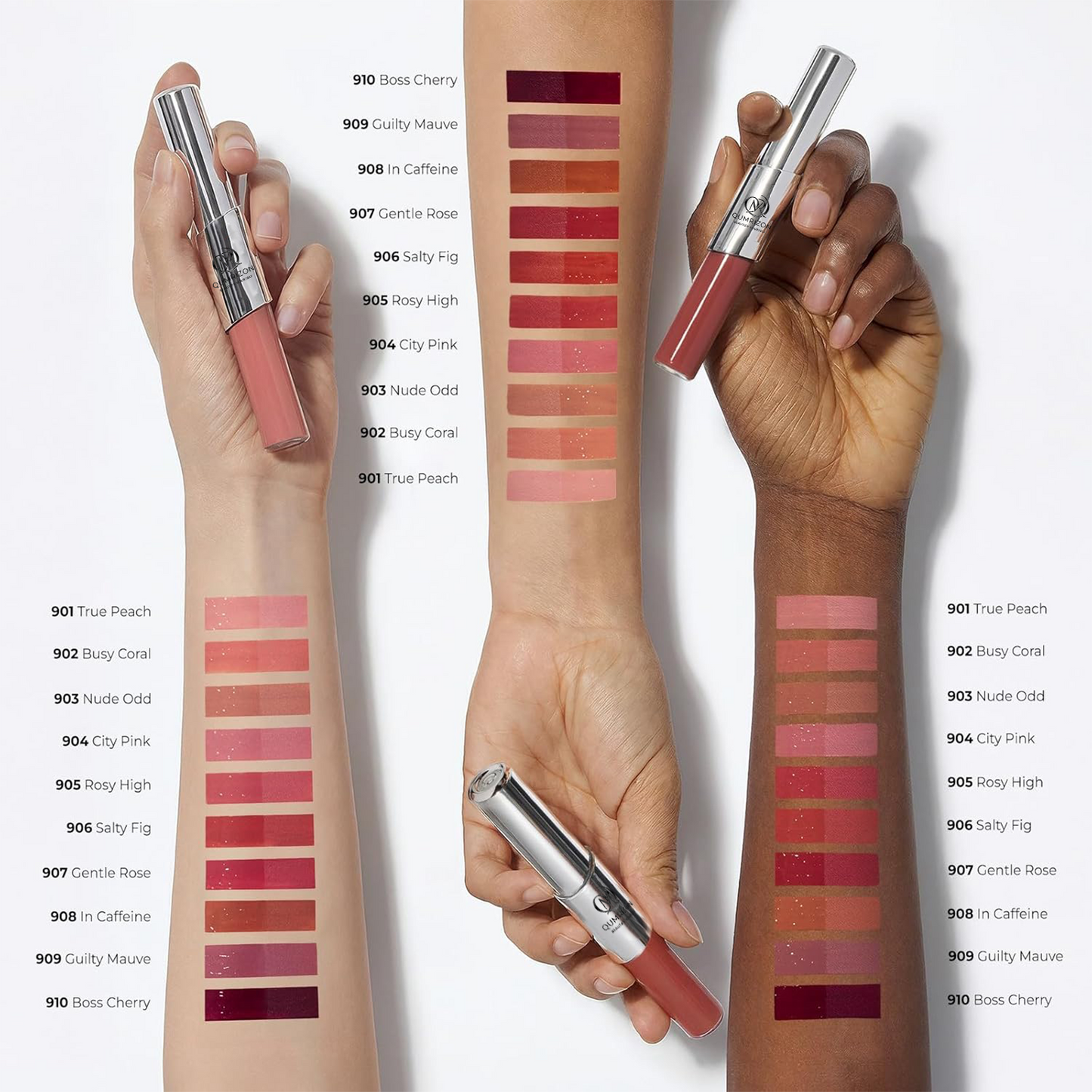 QUMRIZON Dual Luxe Lip Duo  Waterproof Matte Lip Tint + High Shine Gloss