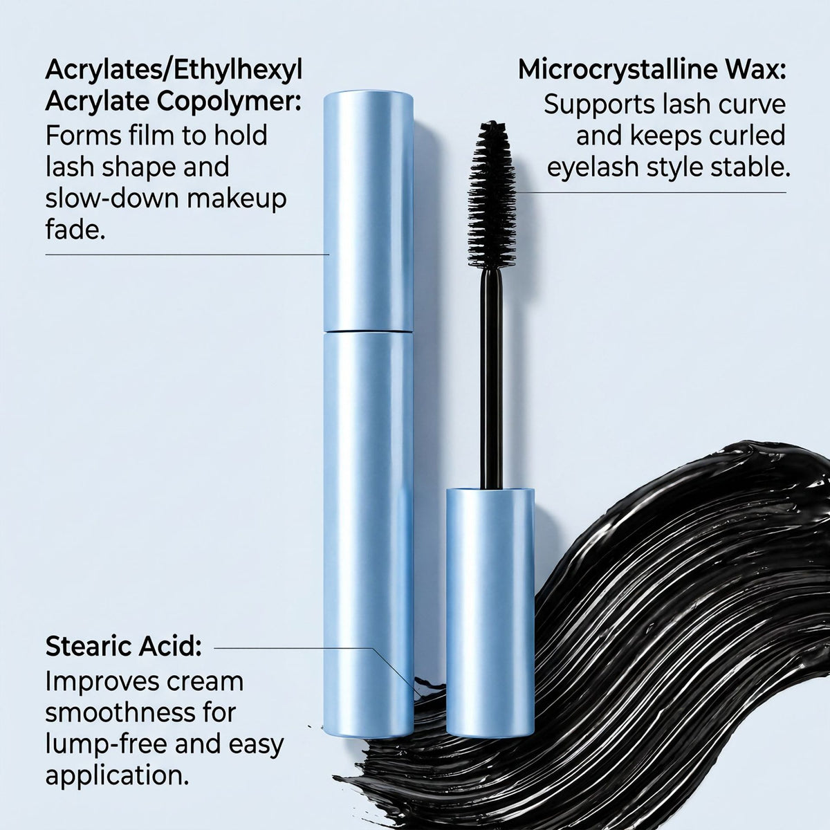 Waterproof Matte Mascara Lengthens 4D Curling Mascara Long Lasting Eyelashes Black Fiber Mascara