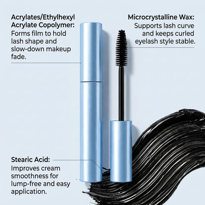 Waterproof Matte Mascara Lengthens 4D Curling Mascara Long Lasting Eyelashes Black Fiber Mascara