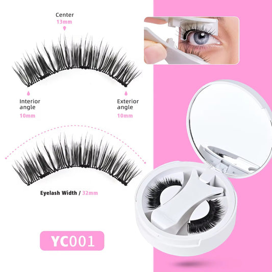 Reusable Magnetic Lashes with Magnets Tweezer No Glue Needed D Magnetic Eyelash 3-Step Press On False Eyelash