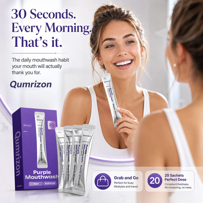 Qumrizon™ Purple Smile Rinse Sachets - 30 Second Color Correcting Mouthwash (20 Pack)